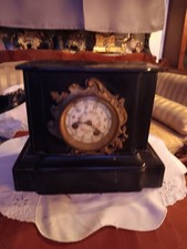 ANTIKE MARMOR KAMIN UHR  H 22 CM B  27 CM T  13CM  FUNKTION NICHT GEPRÜFT