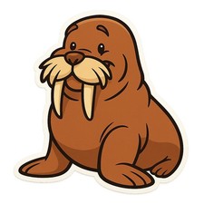 Walrus 9x9cm Car Decal Sticker