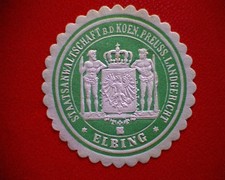 Siegelmarke Staatsanwaltschaft B.D. Koen. Preuss.  Landgericht  Elbing  