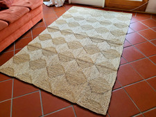 Maisstrohteppich, Strohteppich aus Naturmaterial geflochten ca. 240cm x 150cm