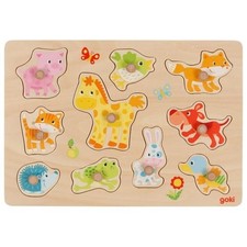 Goki Steckpuzzle Tiere Holz