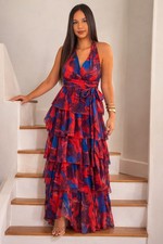 Red blue layered maxi - red,