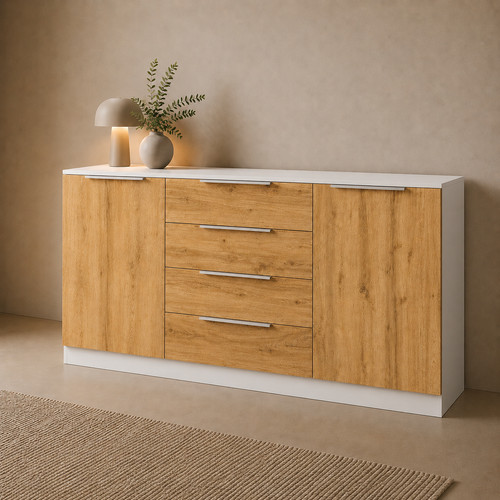 Sideboard 166cm weiß - 166cm,