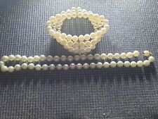 Perlenkette - 41cm - mit Steckverschluß - Perlen einzeln verknotet - und passend