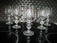 6 antike Kristall Wein