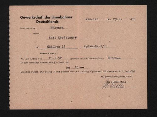 München brief 1952 - mÜnchen,,