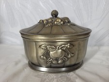 Schöne Zinn Deckeldose Obst