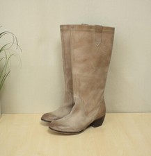 ! beige XYXYX Stiefel Gr. 38 Echtleder Used-Style Farmer Boots