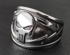 Totenkopf Ring Edelstahl Herren Schmuck Silber Punisher Skull Rocker Biker RE050