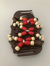 Trend African Hairclip Haarklammer Butterfly Holzdesign mit Ornamenten Bunt 