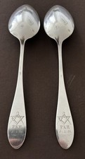 2 X Antike Löffeln  Freimaurer Loge, F.K.H. ( Feldkochherd ? Förderkreis Heer? )