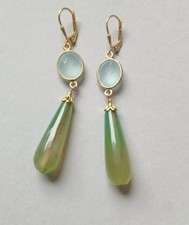 Ohrringe Aqua Chalcedon Brisur