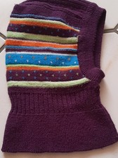 Schlupfmütze lila gemustert Mädchen