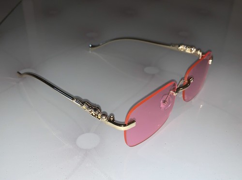 Pink goldene sonnenbrille - goldene, neu
