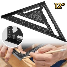 Zimmermannswinkel 300mm, Anschlagwinkel Alu, Metrisch 45 und 90Grad Winkelmesser