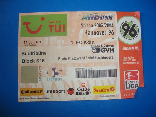 Ticket hannover 1 fc - ticket,