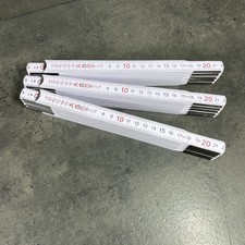 3x Bauma Holz Meterstab weiss