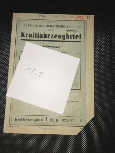 Ddr kfz brief - ddr, ifa