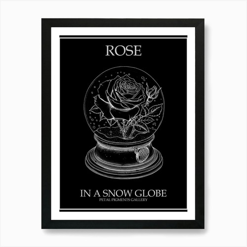 Rose einer schneekugel - rose, in
