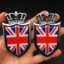 2pcs Metal Chorme Union Jack