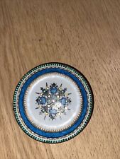 Arta Emailkunst handmade Austria Schälchen blau/ gold/weiß Pfauenmotiv Ø 7cm