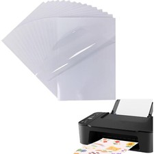 Klebefolie Transparent A4 12 Blatt Selbstklebend für Laser und Tintenstrahldruck