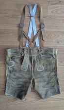 Wunderbare traditionelle bayerische Lederhose mit einzigartiger Patina Größe 58