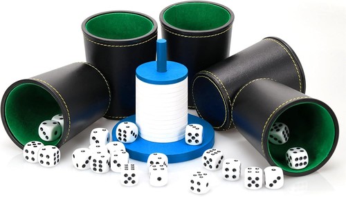 Würfelbecher set leder mit - würfelbecher,