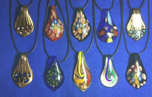 Halskette lampwork millefiori - halskette,