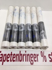 Papiertapete P+S  6 x 05652-40 (6Rollen) Uni Blüten Muster Weiß Blau Beige