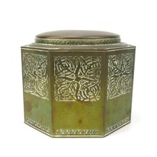 Art deco messing teedose nmk - art,
