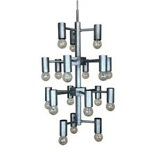 XL 60er 70er Kronleuchter Chandelier Pendant Lamp Chrom & Metall Design 60s 70s