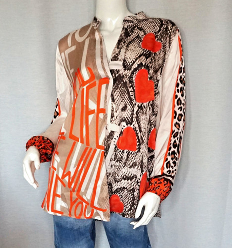 Satin tunika shirt bluse sarah - shirt,