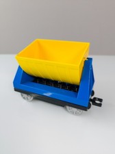 LEGO DUPLO Güterwagen Kipplore blau gelb Eisenbahn Waggon Train Wagen