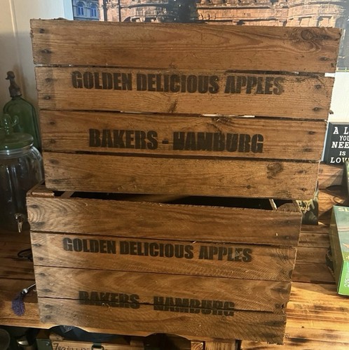 Vintage holzkisten golden - holzkisten, "golden