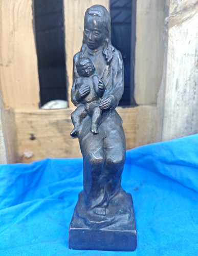 Alte bronzefigur maria mit - bronzefigur,