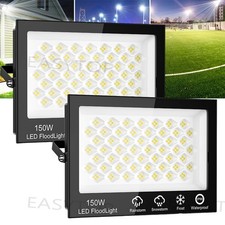 2X 150W LED Fluter Scheinwerfer Außen Strahler Lampe IP66 Garten Flutlicht 6500K