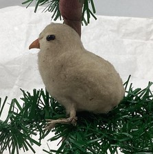 Antik Christbaumschmuck Weihnachtsschmuck Watte Vogel Kücken