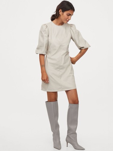 Vegan leder puffärmel - h&m,