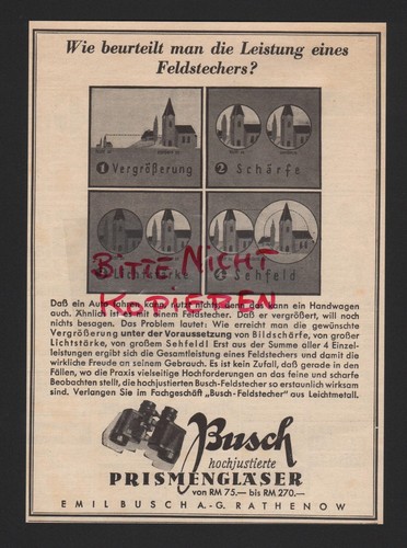 Rathenow werbung 1936 - rathenow,, emil