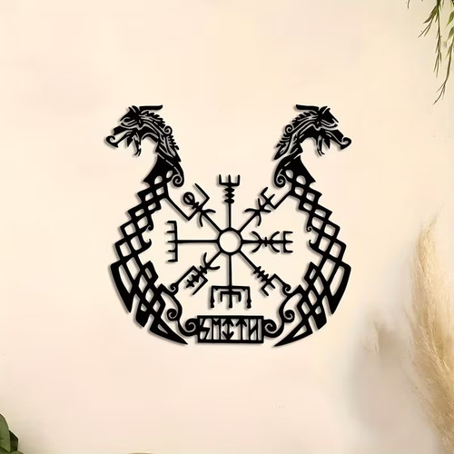 Vegvisir drache metall schwarz - vegvisir,