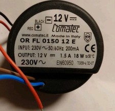 Ringtrafo 12 V 1,5 A  Inp 230 V AC / DC 1,5 A 18 W