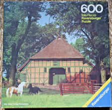RAVENSBURGER altes 600 Teile PUZZLE Bauernhof "DITHMARSCHER HOF" 48,5 x 48,5 cm