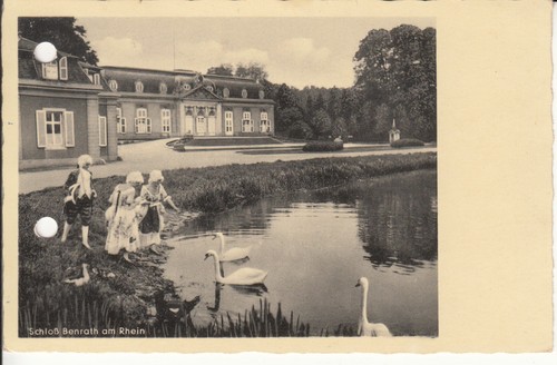 72458 schloß benrath am - ak,