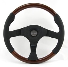 Momo Holz Mahagoni Sportlenkrad Dark Fighter 350mm braun schwarz steering wheel 