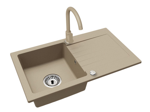 Beige leon granitspüle mit - leon-granitspüle,