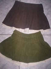 Zwillinge - 2 x Kord-Röcke "Benetton"- verstellb. Bund, khaki+braun Gr.110/116