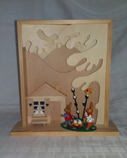 Osterszene Holz Osterdeko Wanddeko Ostern Osterhase