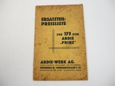 Ardie Prinz 175 ccm Motorrad Ersatzteil Preisliste 1932