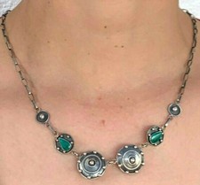 Halskette handarbeit silber - halskette,